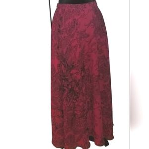 Coldwater Creek elegant red & black midi Skirt. SOLD